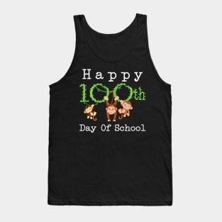 Happy 100 Days Of School Monkey 100Th Day School Teachers Tank Top